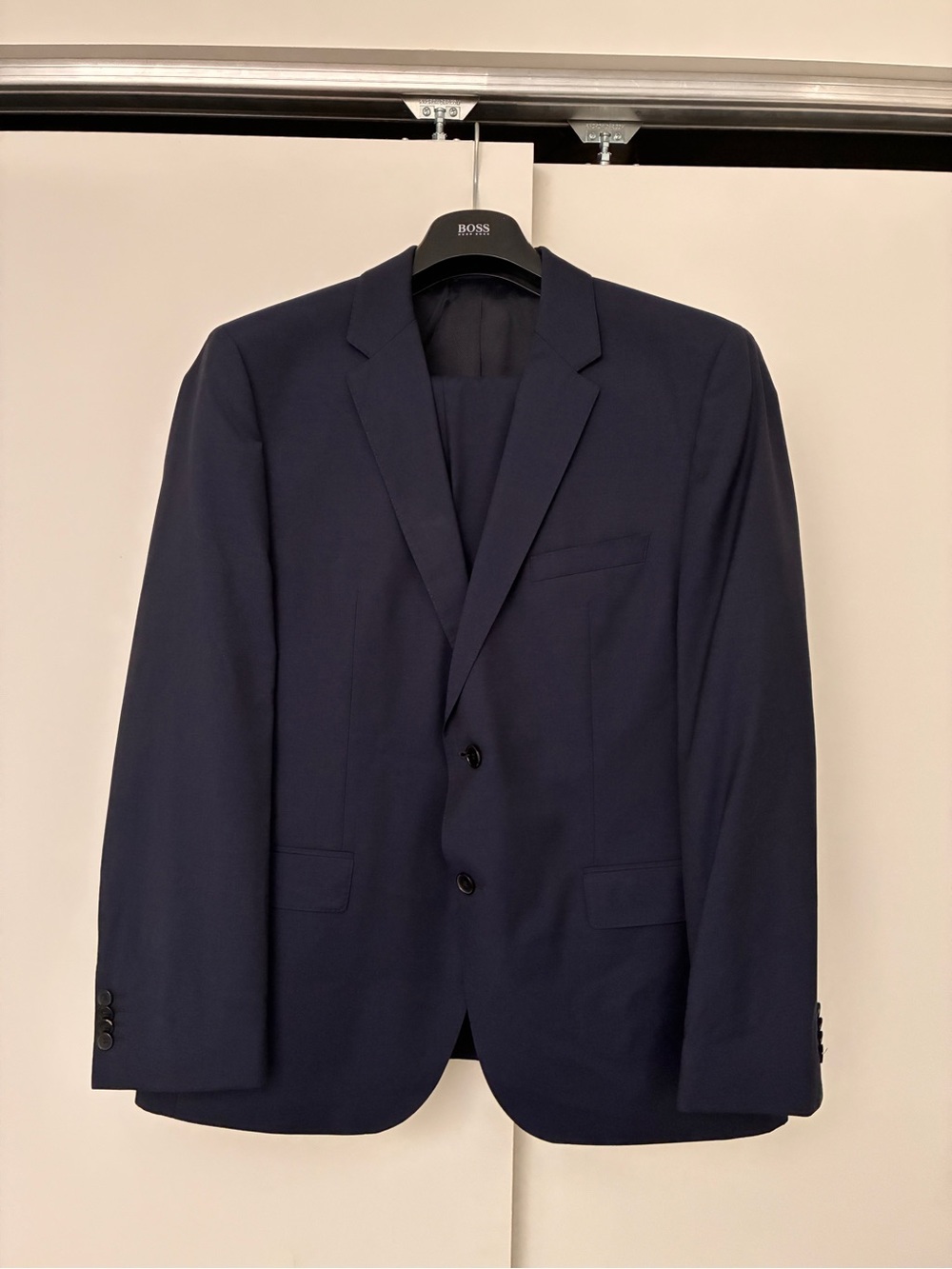 BOSS Men's Navy Two-Button Suit